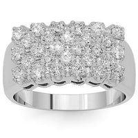 Thumbnail for Cluster Prong Set Mens Diamond Ring 2.11 Ctw 10k White Gold
