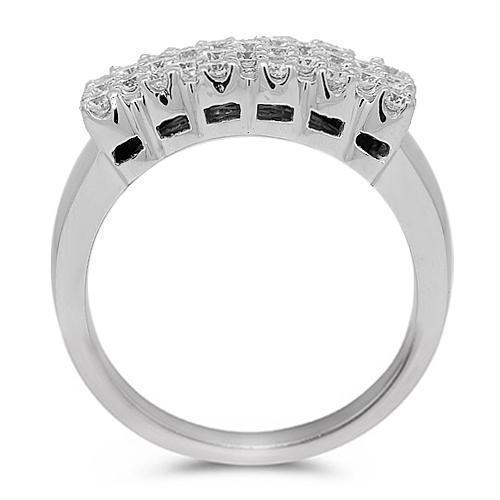 Cluster Prong Set Mens Diamond Ring 2.11 Ctw 10k White Gold
