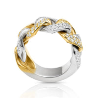 Thumbnail for Cuban Ring in 14k Two Tone Gold 2.5 Ctw