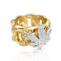 Thumbnail for Cuban Weed Ring in 14k Yellow Gold 2 Ctw