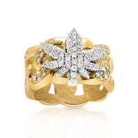 Thumbnail for Cuban Weed Ring in 14k Yellow Gold 2 Ctw