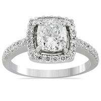 Thumbnail for Cushion Cut Diamond Engagement Ring in Platinum 1.81 Ctw
