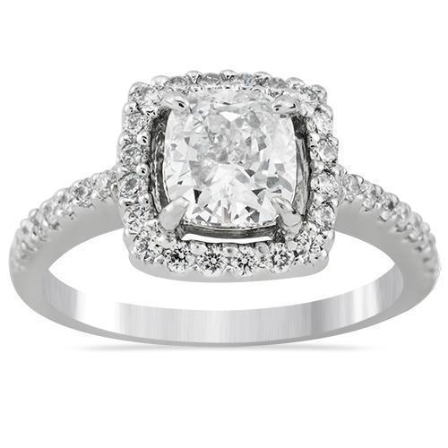 Cushion Cut Diamond Engagement Ring in Platinum 1.81 Ctw