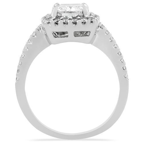 Cushion Cut Diamond Engagement Ring in Platinum 1.81 Ctw
