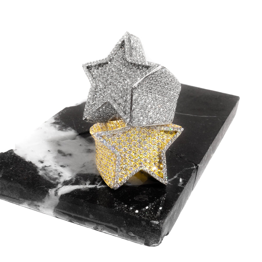 Yellow Diamond 14k Star Ring 14.05 ctw