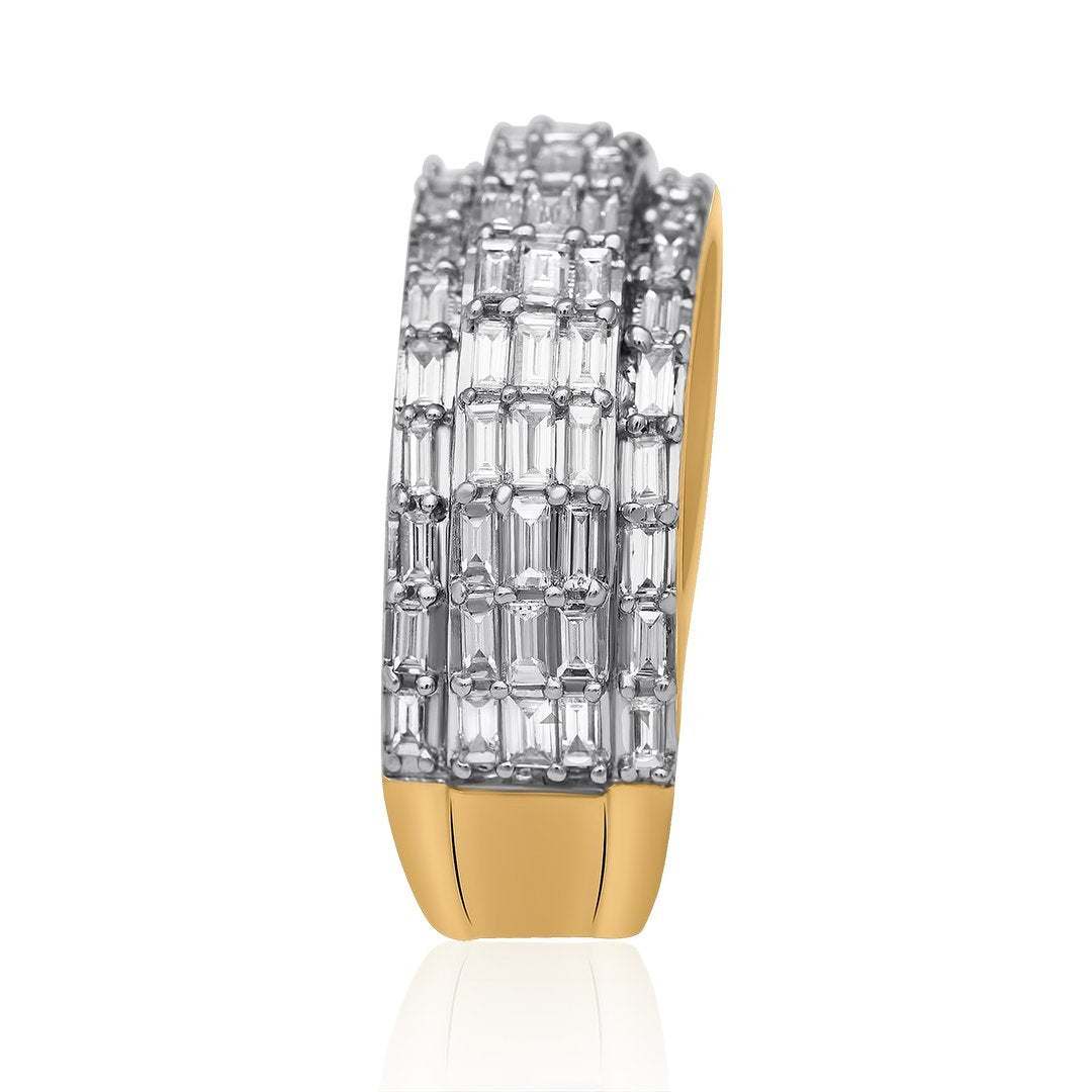 14k Yellow Gold Diamond Baguette Ring 1.67 Ctw