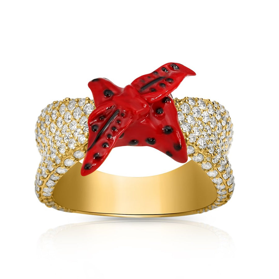 Diamond Bandana Ring in 14k Yellow Gold 2.99 CTW