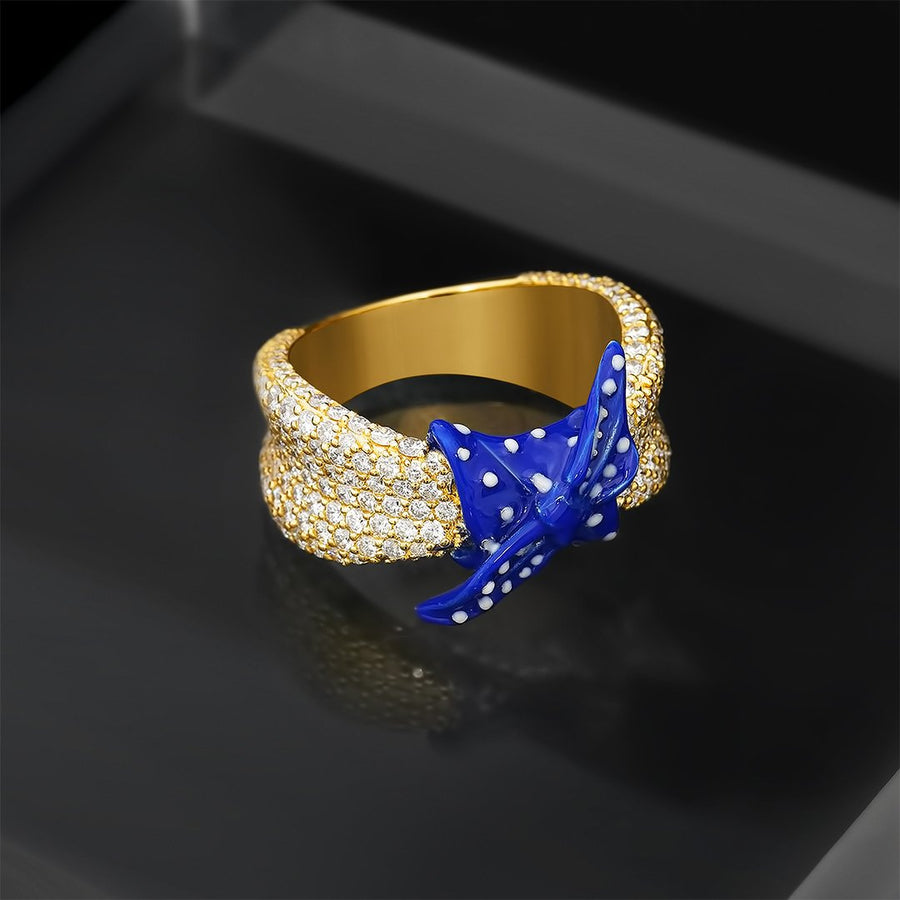 Diamond Bandana Ring in 14k Yellow Gold 2.99 CTW