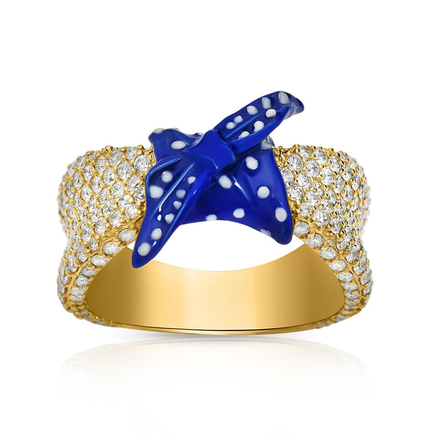 Diamond Bandana Ring in 14k Yellow Gold 2.99 CTW
