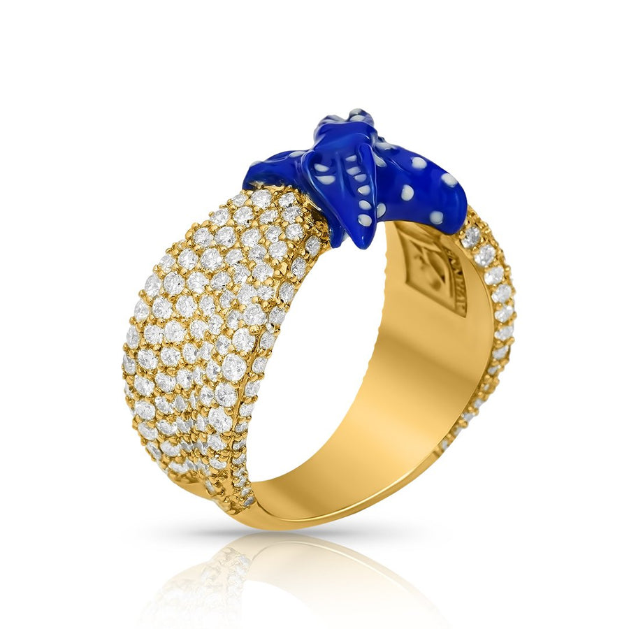 Diamond Bandana Ring in 14k Yellow Gold 2.99 CTW