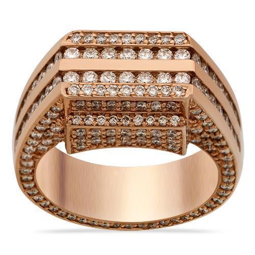 Diamond Channel Set Pinky Ring in 14k Rose Gold 5.50 Ctw