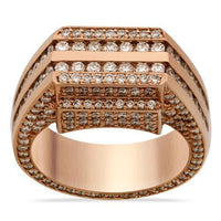 Thumbnail for Diamond Channel Set Pinky Ring in 14k Rose Gold 5.50 Ctw