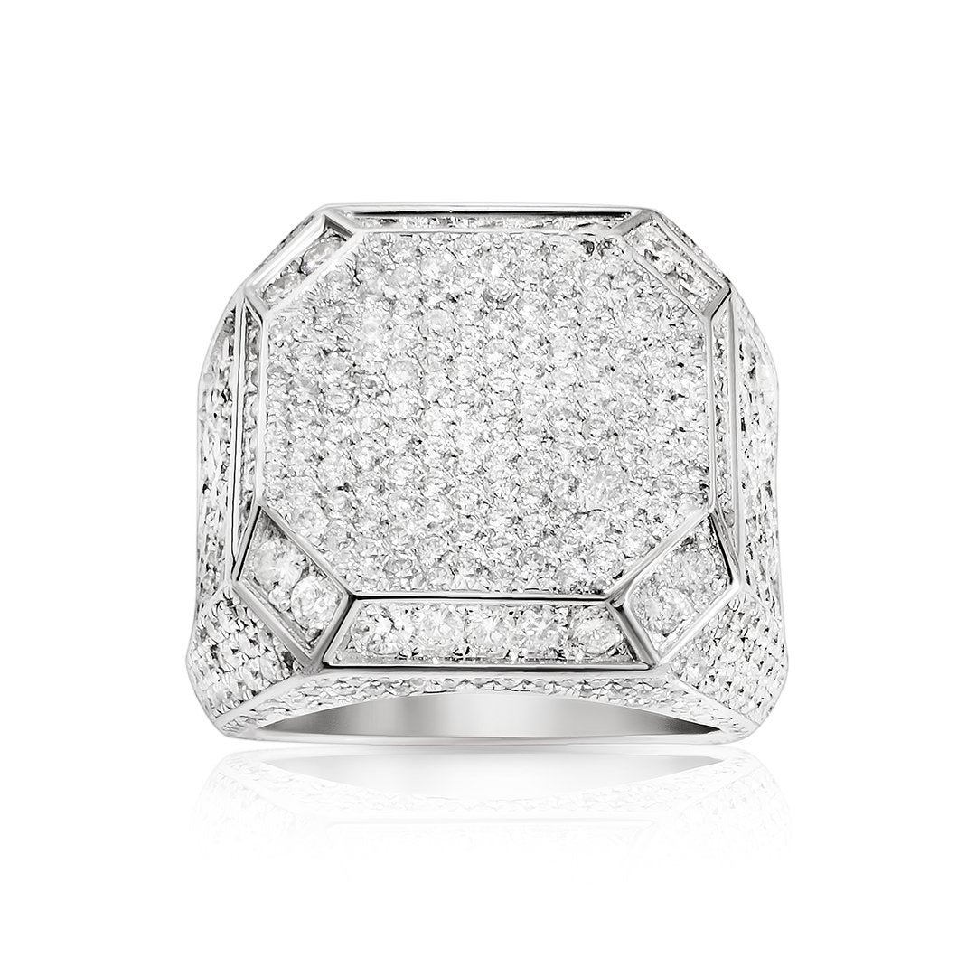 Diamond Classic Pinky Ring in 14k White Gold 7 Ctw