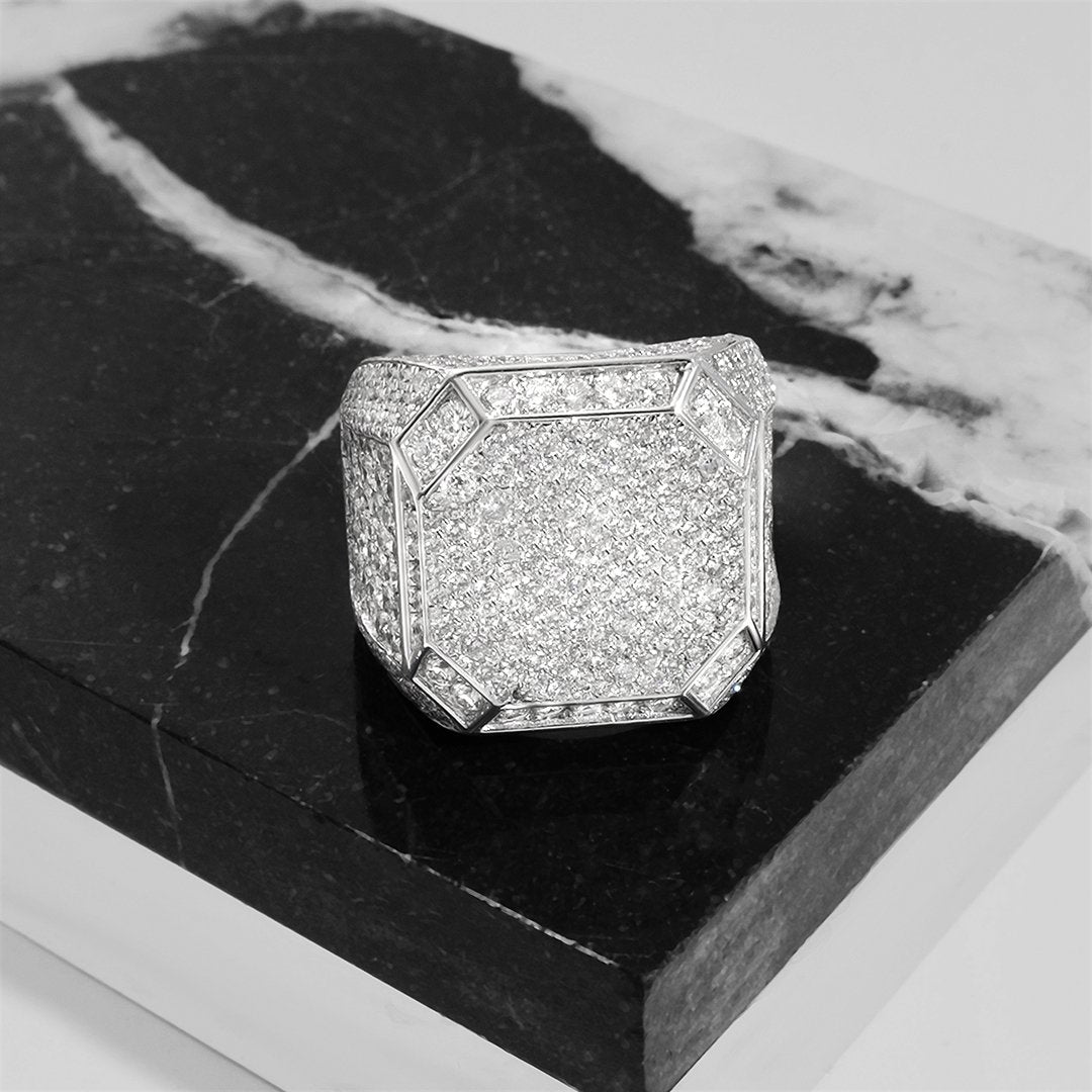 Diamond Classic Pinky Ring in 14k White Gold 7 Ctw