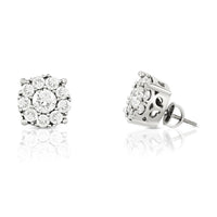 Thumbnail for Diamond Cluster Earring in 14k White Gold 5 Ctw