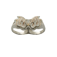 Thumbnail for Diamond Coileray Double Finger Ring in 14k Gold