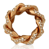 Thumbnail for Diamond Cuban Link Ring in 14k Rose Gold 4.50 Ctw