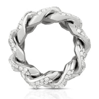 Thumbnail for Diamond Cuban Link Ring in 14k White Gold 5 Ctw