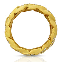 Thumbnail for Diamond Cuban Link Ring in 14k Yellow Gold 1.75 Ctw