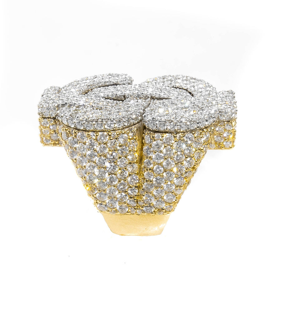 Y/W Diamond Dollar Sign Ring 11.01 ctw