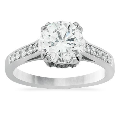 Diamond Engagement Ring in 14k White Gold 1.8 Ctw