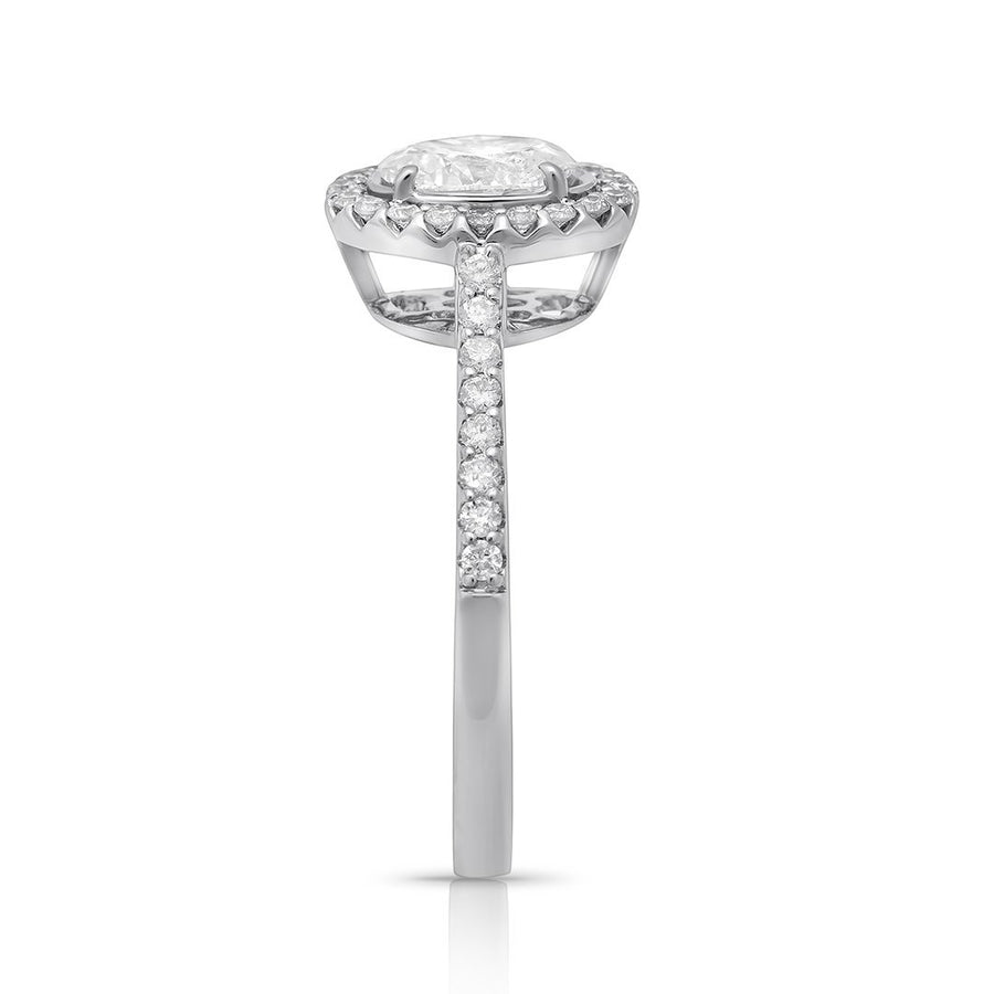 14k White Gold Diamond Engagement Ring in 0.5 Ctw