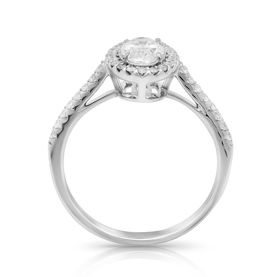 14k White Gold Diamond Engagement Ring in 0.5 Ctw