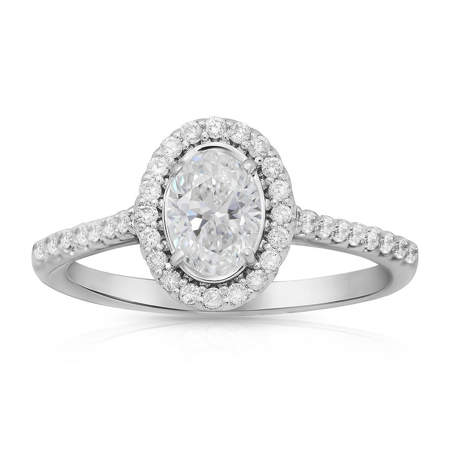14k White Gold Diamond Engagement Ring in 0.5 Ctw