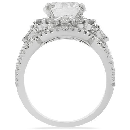 Diamond Engagement Ring in 18k White Gold 4.84 Ctw