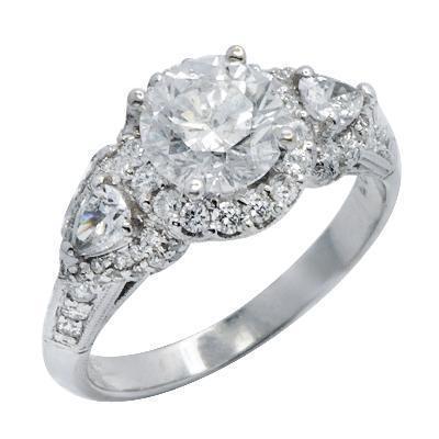 Diamond Engagement Ring in Solid White Gold