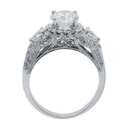 Diamond Engagement Ring in Solid White Gold