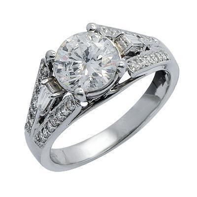 Diamond Engagement Ring in Solid White Gold'