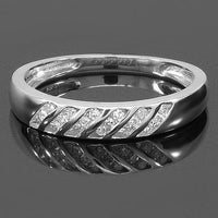 Thumbnail for Diamond Engagement Ring Set in 10K White Solid Gold 0.55 Ctw