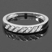 Thumbnail for Diamond Engagement Ring Set in 10K White Solid Gold 0.55 Ctw