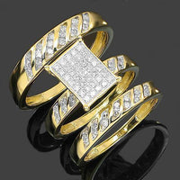 Thumbnail for Diamond Engagement Ring Set in 10K Yellow Solid Gold 0.55 Ctw