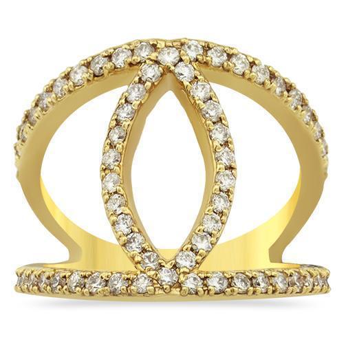 Diamond Fashion Ring in 14k Yellow Gold 0.90 Ctw