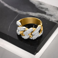 Thumbnail for DIAMOND HALF CUBAN RING IN 14K YELLOW GOLD 1.75 CTW