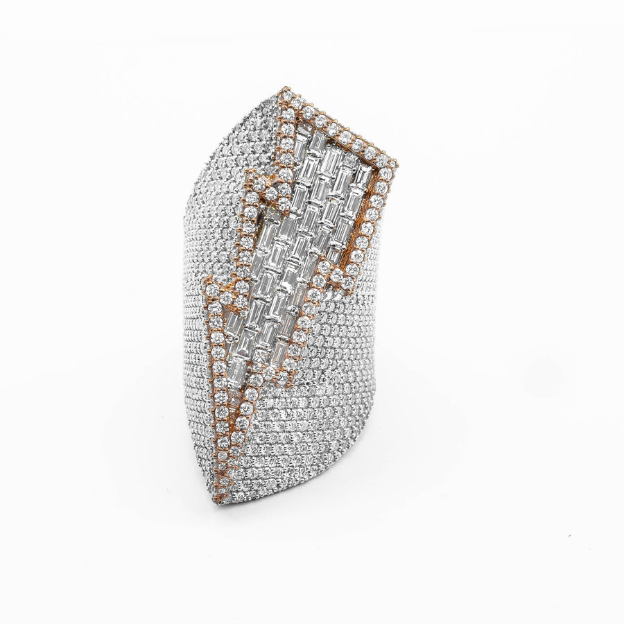 Two Tone Diamond Lightning Bolt Ring 16.41 CTW
