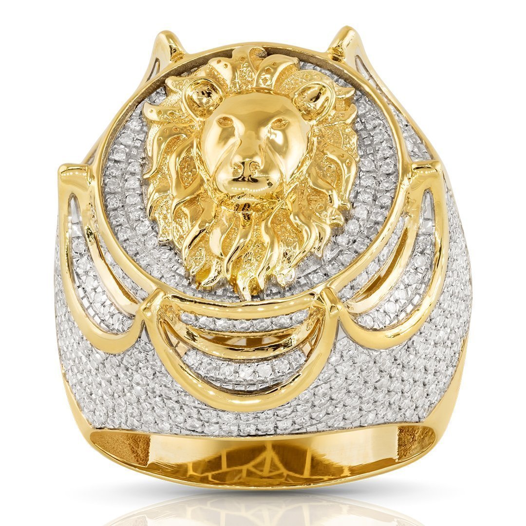 Mens diamond lion ring Clearance