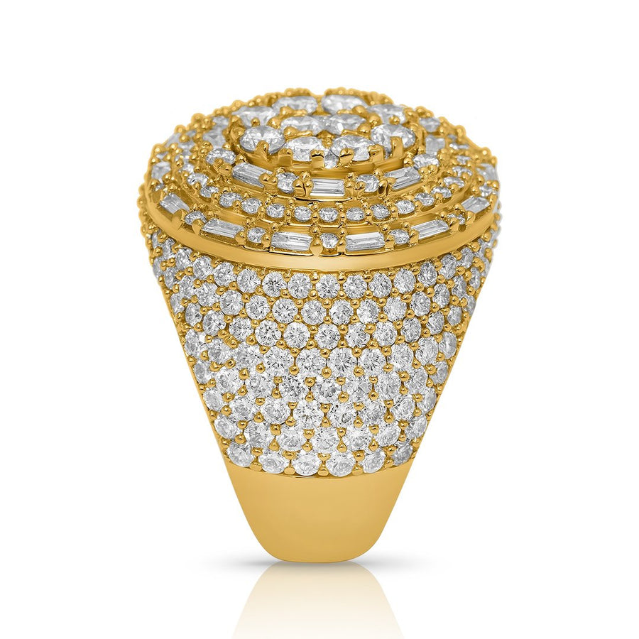 14k Yellow Gold Diamond Oval Ring 5.28 Ctw