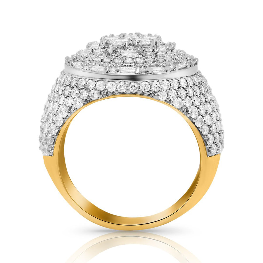 14k Yellow Gold Diamond Oval Ring 5.28 Ctw