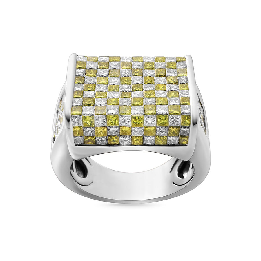 Diamond Pressure Set Ring in 14k White Gold 5.17 Ctw