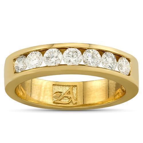 Diamond Seven Stone Anniversary Ring in 14k Yellow Gold 1.75 Ctw