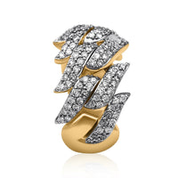 Thumbnail for 14k Yellow Gold Diamond Spike Cuban Ring 1.9 Ctw