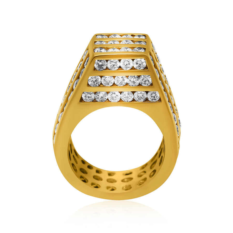 14k Yellow Gold Diamond Tower Ring 9 Ctw