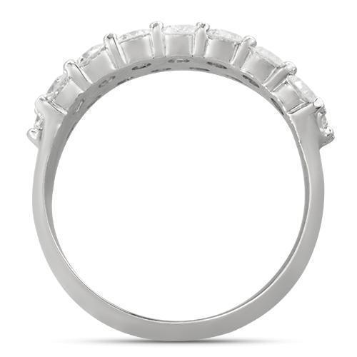 Diamond Two Row Wedding Band in 14k White Gold 1.90 Ctw