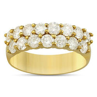 Thumbnail for Diamond Two Row Wedding Band in 14k Yellow Gold 2.75 Ctw