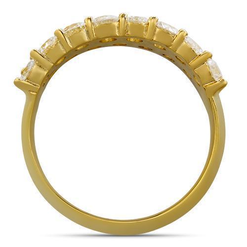 Diamond Two Row Wedding Band in 14k Yellow Gold 2.75 Ctw