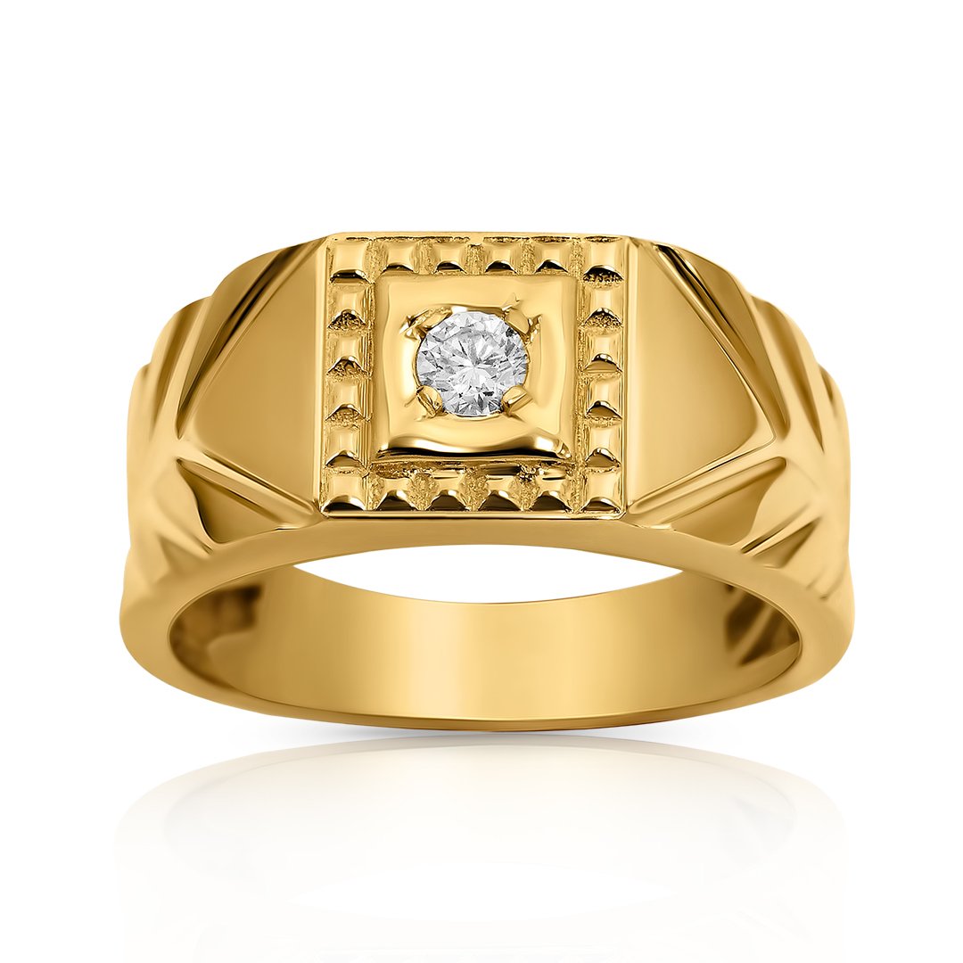 14k Yellow Gold Diamond Vintage Ring 0.15 CTW
