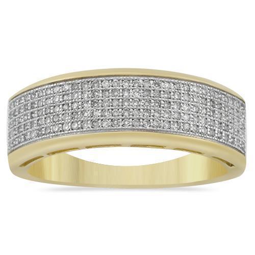 Diamond Wedding Band Ring in 10k Yellow Gold 0.40 Ctw